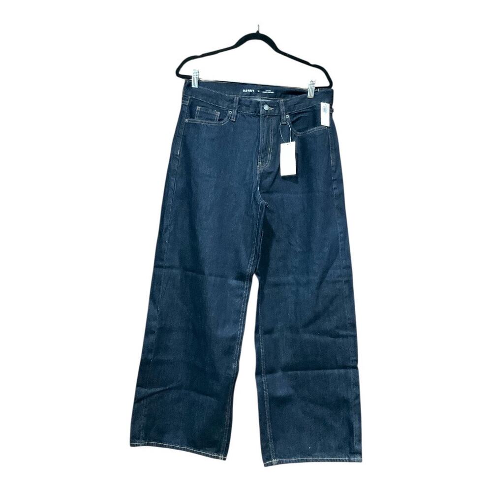 Old Navy Jeans Women Blue High Rise Baggy Wide Leg 10 NWT